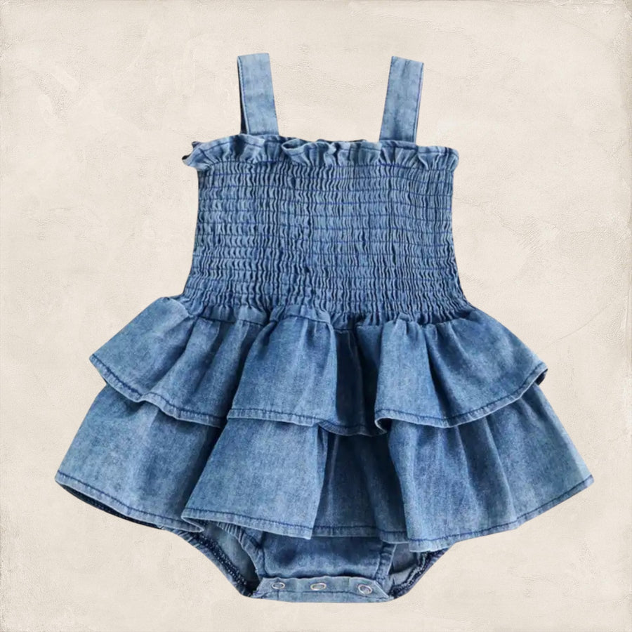 Denim Ruffle Romper