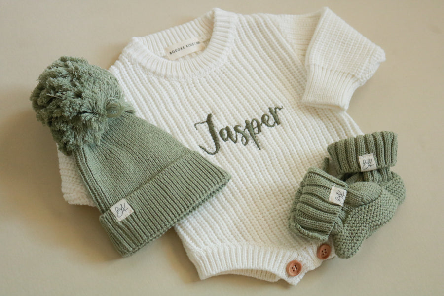 Christmas Knit Romper - Personalized