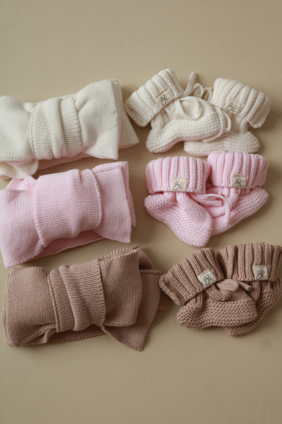 Knit Booties and Pom Beanies