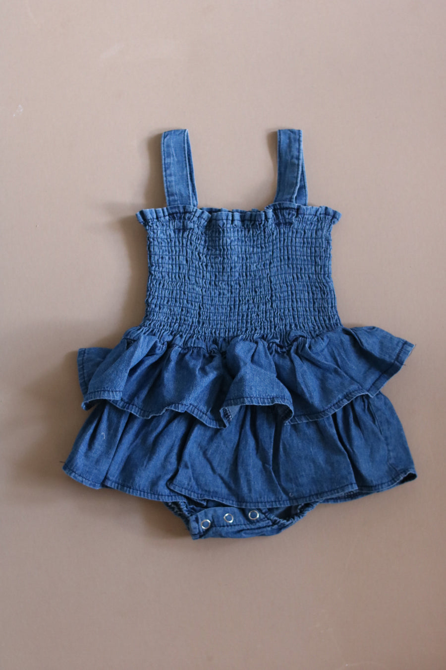 Denim Ruffle Romper