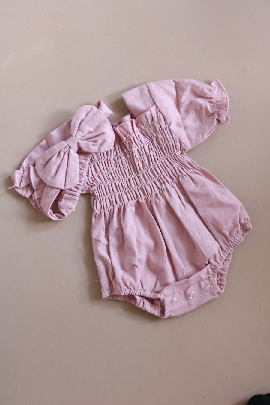 Pink Solid Romper