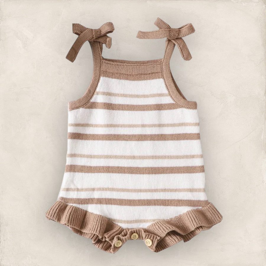 Neutral Striped Knit Romper