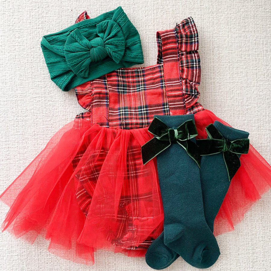 Holiday Tutu Plaid Romper