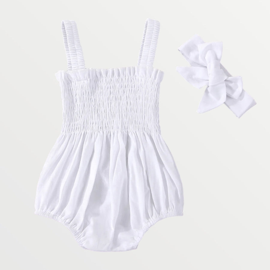 Evie | Bubble Romper - White