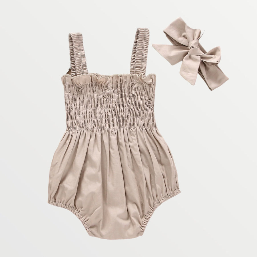 Evie | Bubble Romper - Tan