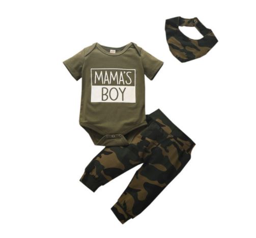 Mama's Boy Camo | 3PC Baby Outfit