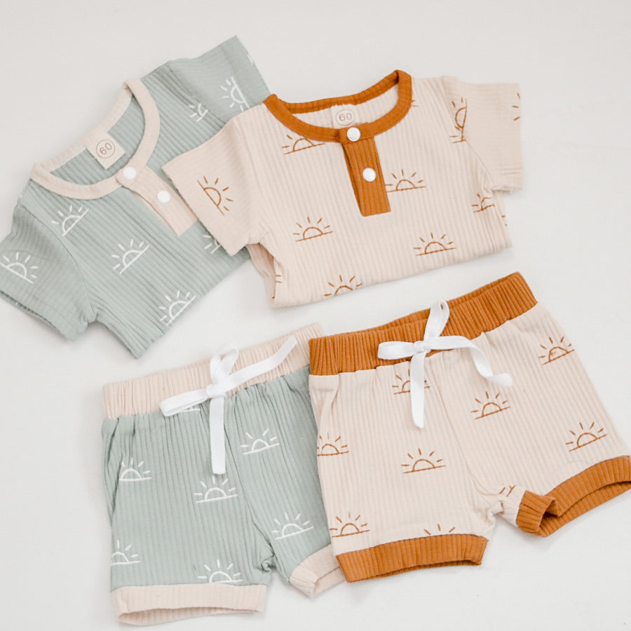 Sunny | Bodysuit + Shorts Set - Mint