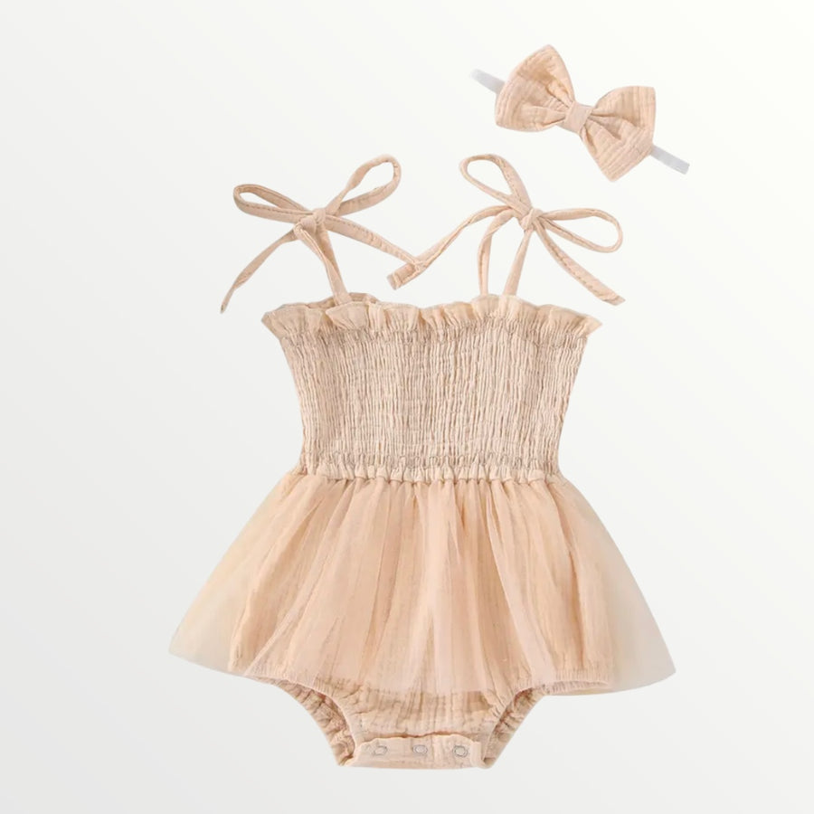 Georgina | Tulle Romper - Beige