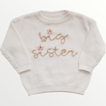 Big Sister l Hand embroidered Knit Sweater
