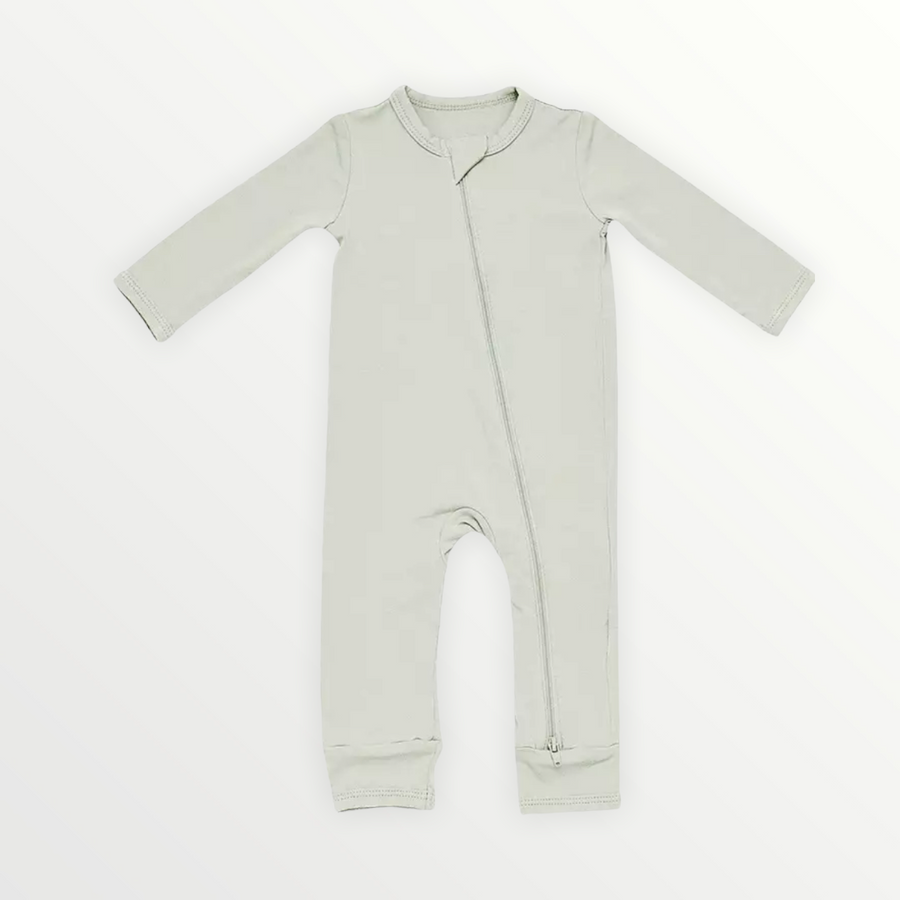 Baby Zippered Footed Jammies - Mint
