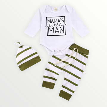 Mama’s Little Man - Striped Pants & Beanie