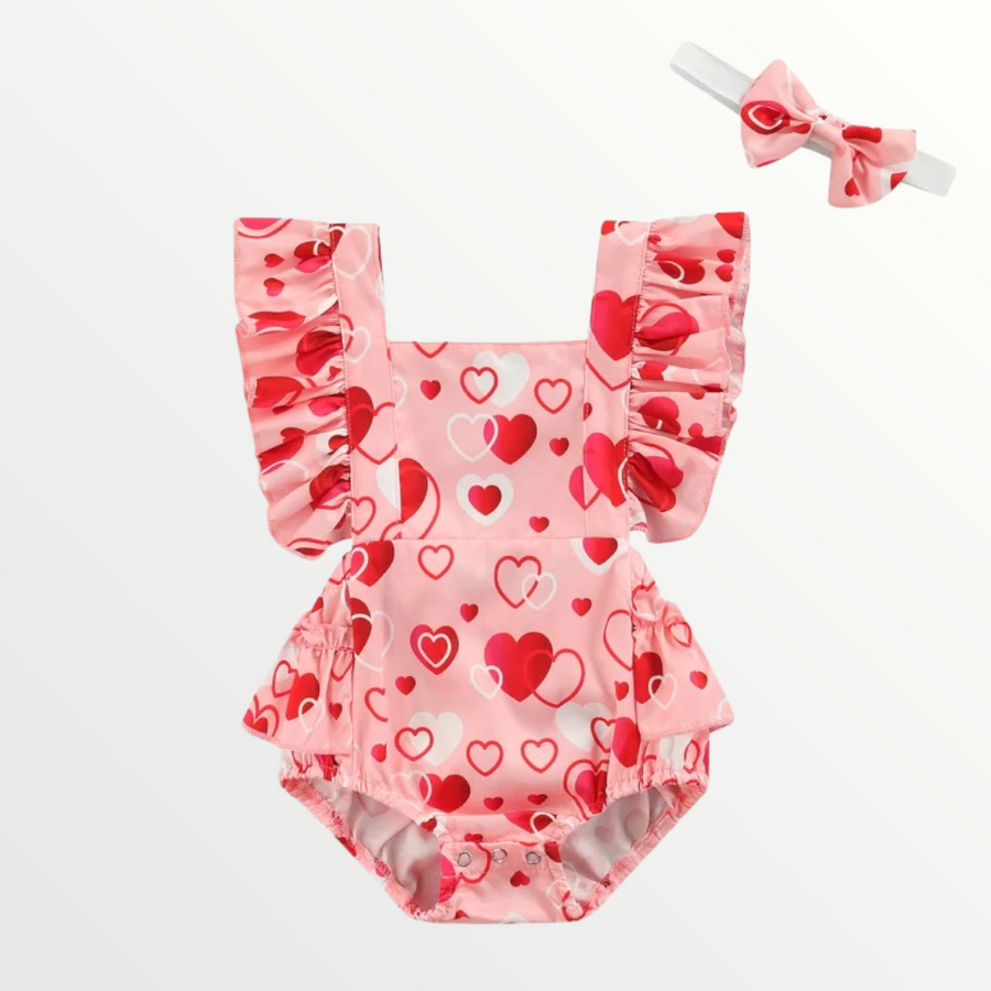 Valentines Ruffle Romper